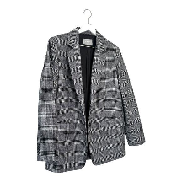 Everlane Gray Wool Houndstooth Oversized Blazer Size 4 - Picture 8 of 9